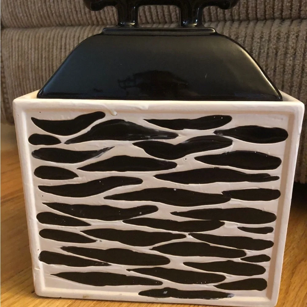Black & White Decorative Ceramic Canister